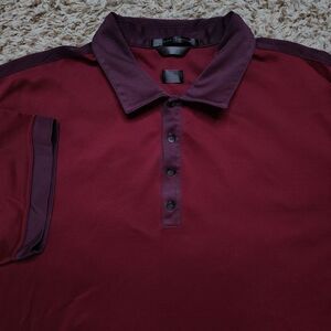 Tiger Woods Polo Shirt Mens XL Burgundy Mercerized‎ Cotton Short Sleeve Golf